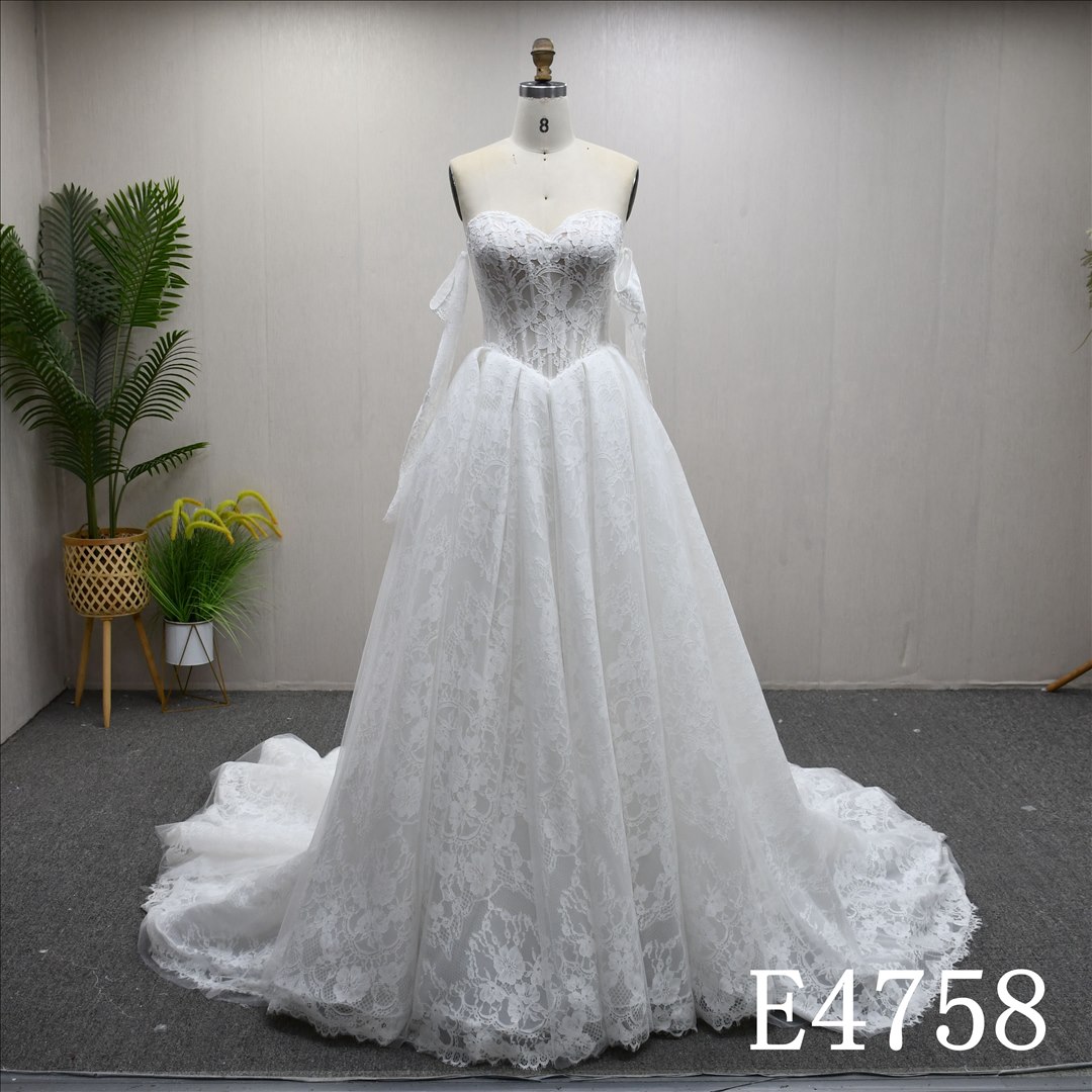 Guangzhou Bridal Gown Factory Fashionable Design Long Sleeves Bridal Gown
