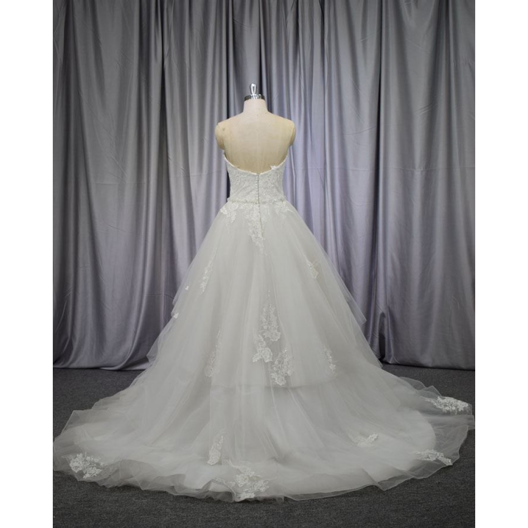 Irregular cut bridal gown, fashionable design bridal wear