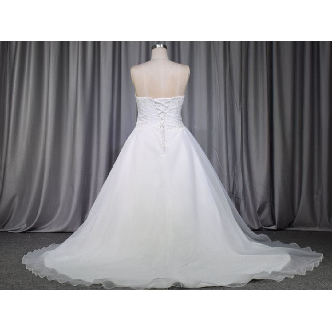 Plus size organza bridal gown new design