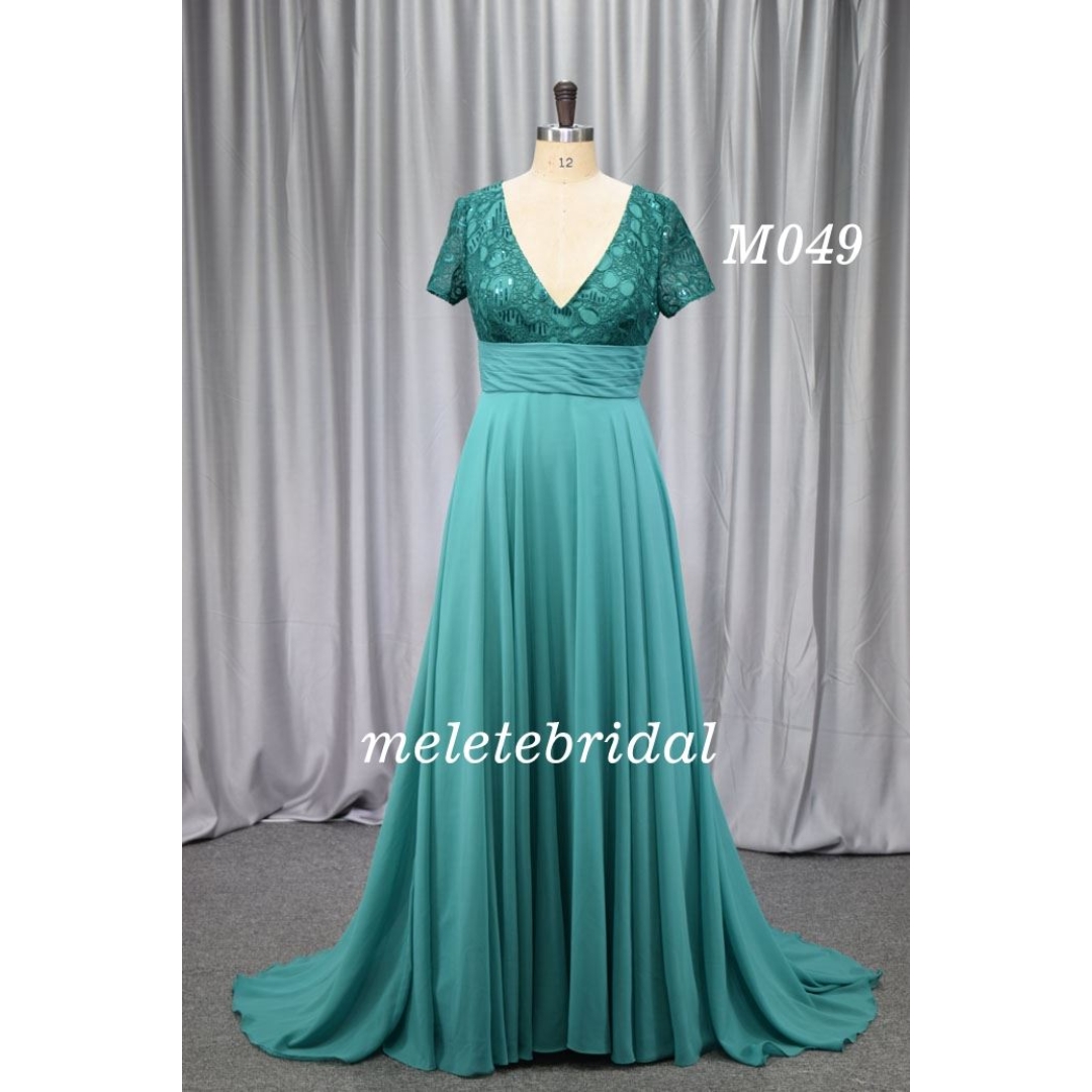 Bright green color wholesale price vintage bridal mother gown