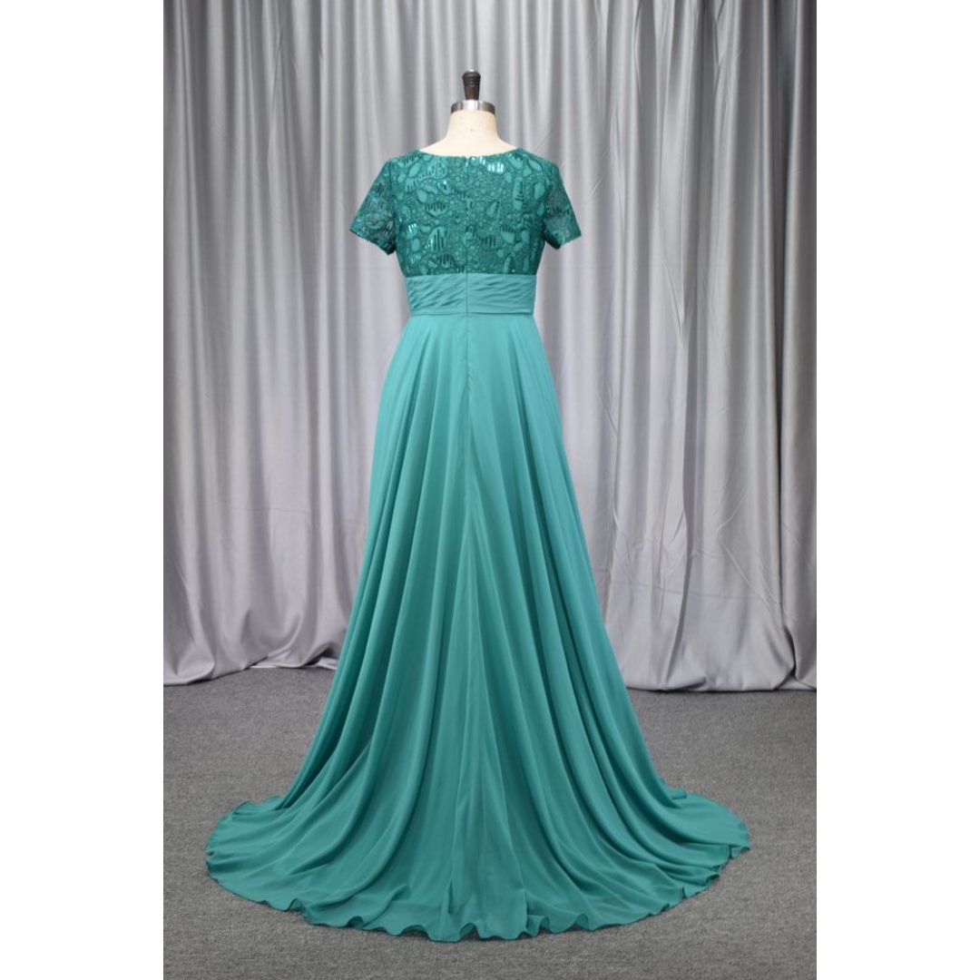 Bright green color wholesale price vintage bridal mother gown