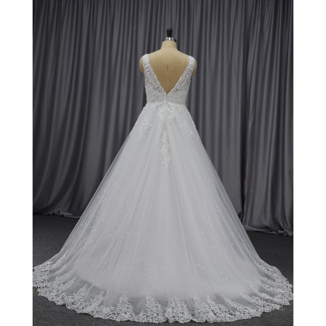 Lace design new arrival A line bridal gown