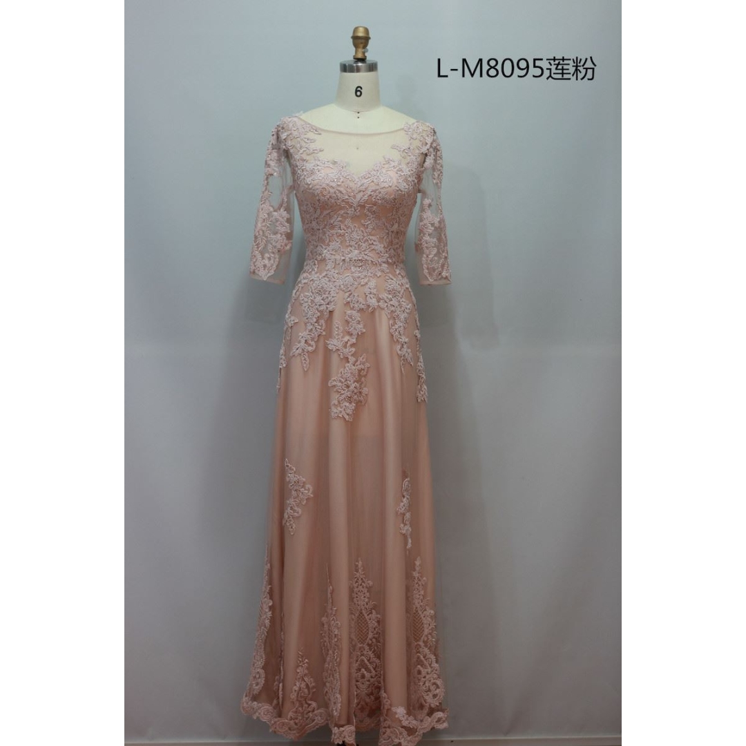 3/4 sleeves new design bridal mother gown
