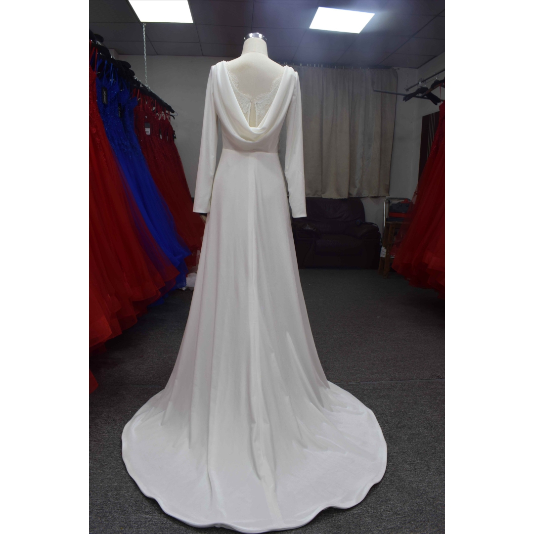 Elegant Velvet bridal dress mermaid long sleeves wedding dress new design wedding gown