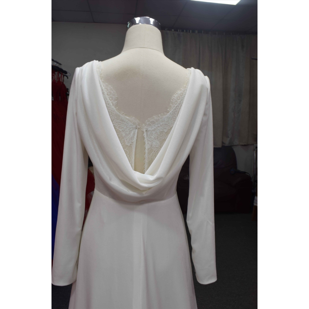 Elegant Velvet bridal dress mermaid long sleeves wedding dress new design wedding gown
