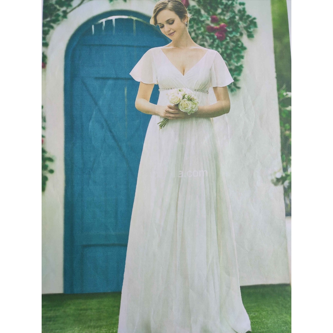 Pregnant woman wedding gown, chiffon wedding dress for Pregnant bridal gown