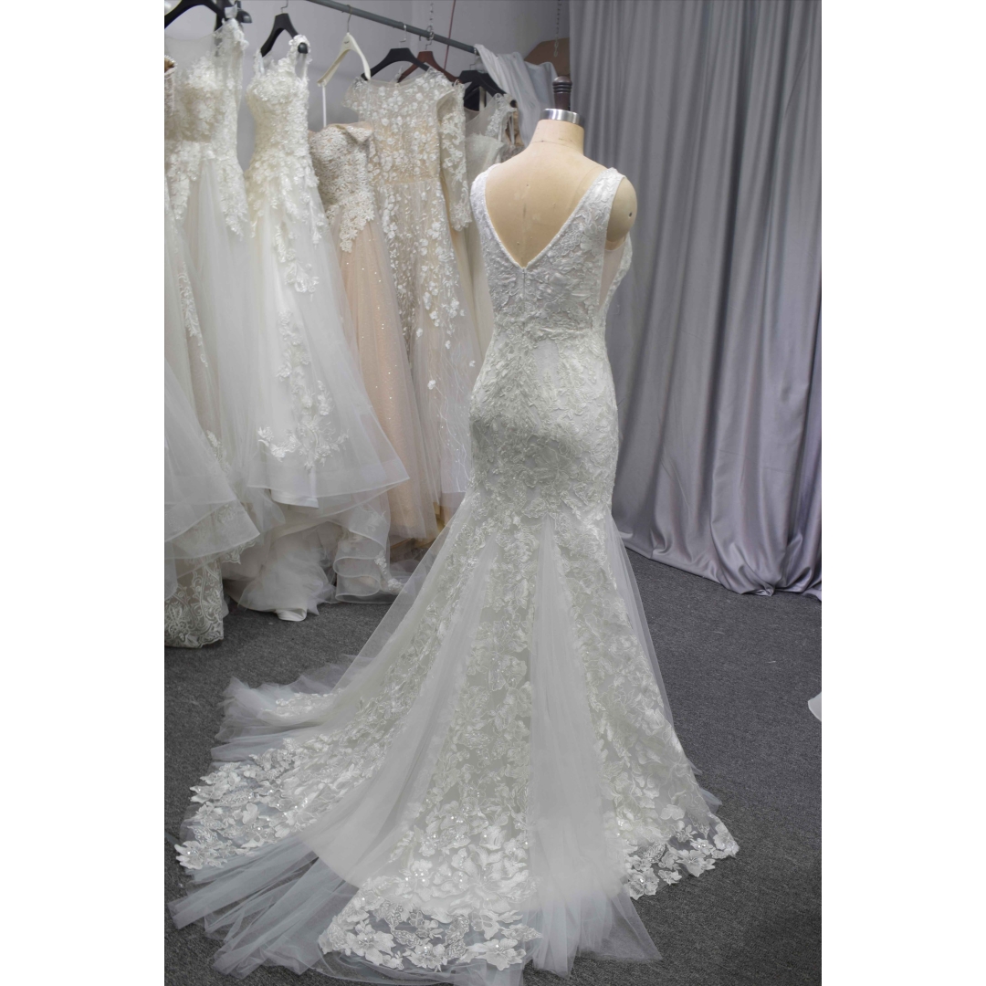 Light bridal gown new design lace wedding dress