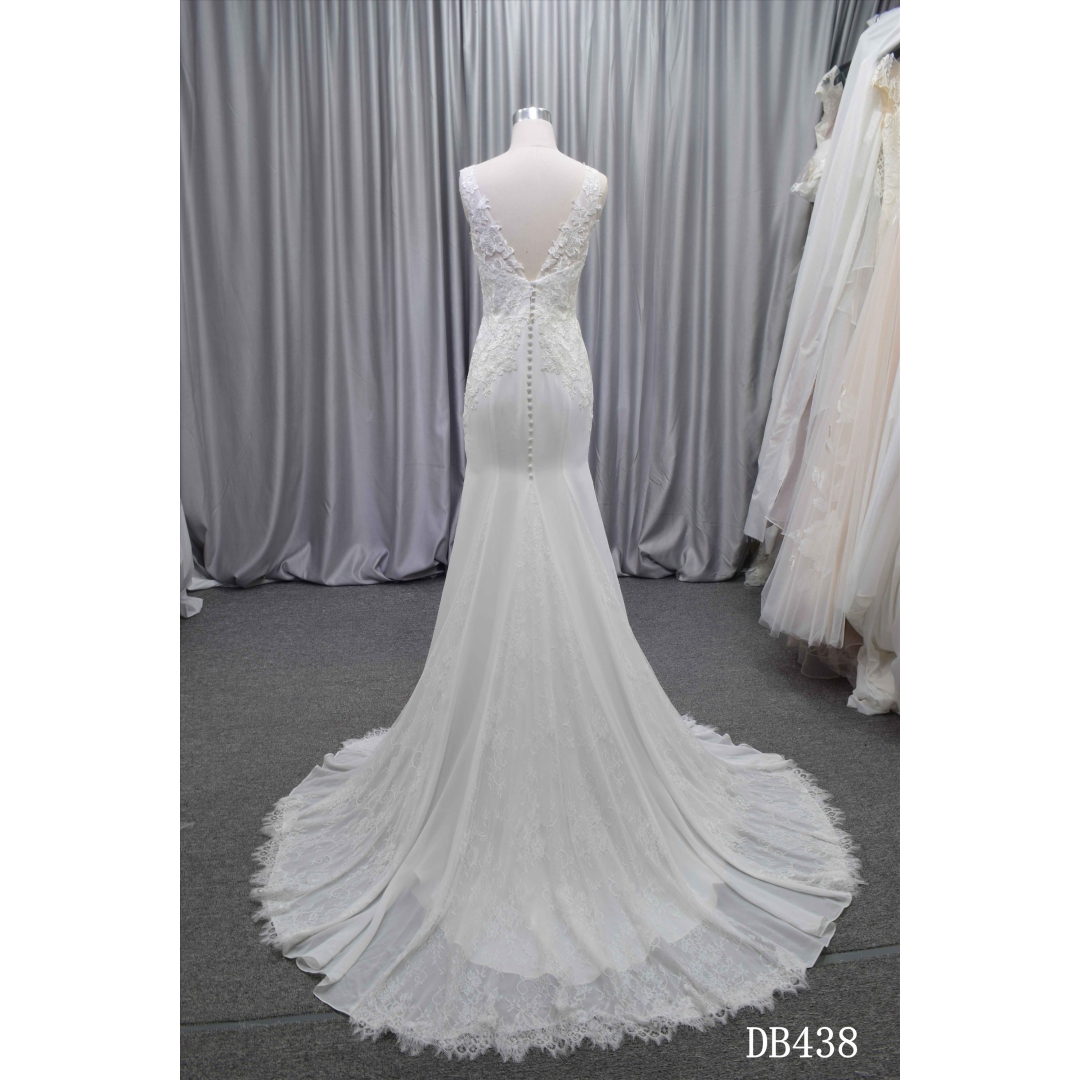 V neckline mermaid new design wedding dress