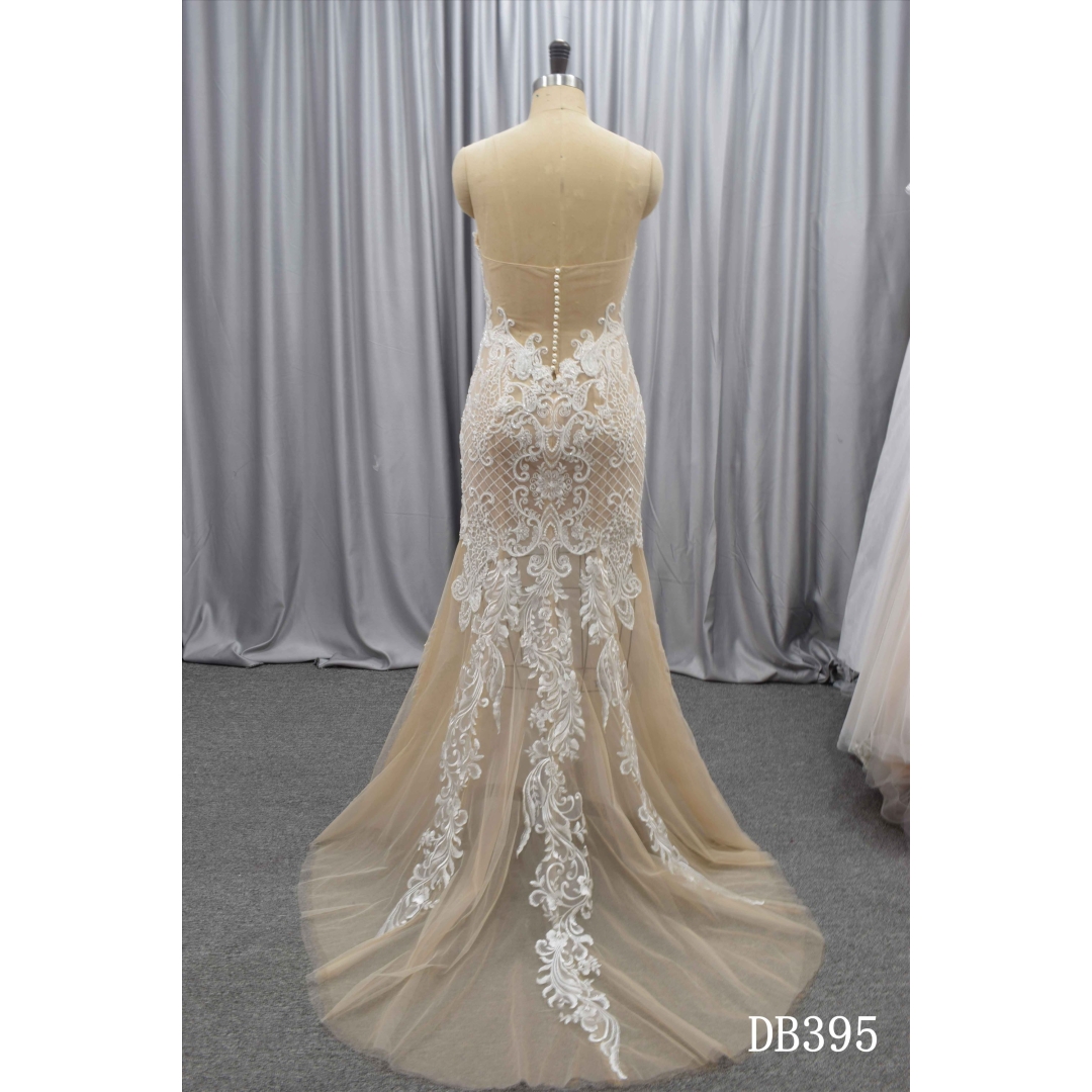 New Boho wedding dress illusion back boho bridal gown