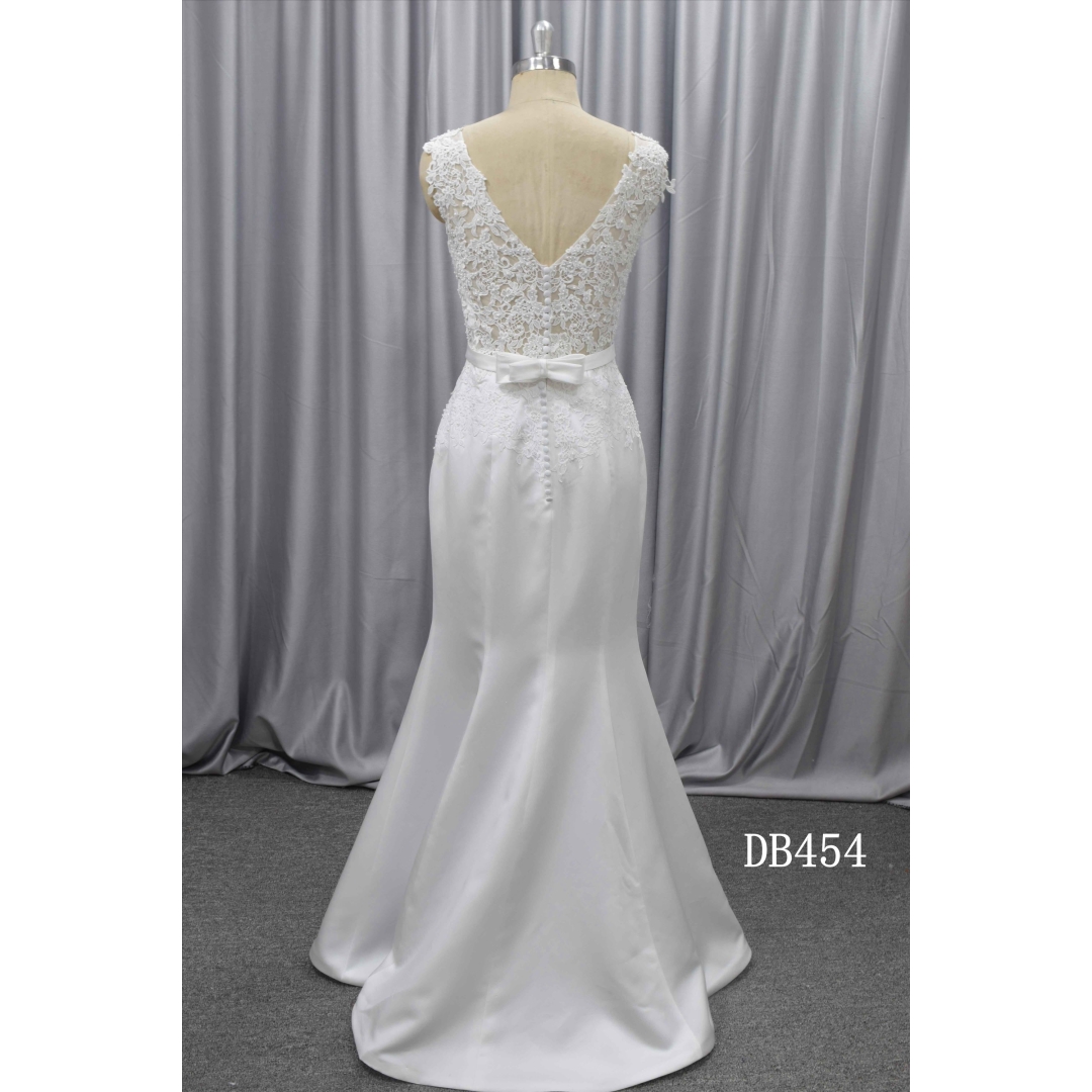 wholesale wedding dress mermaid gown with lace and beading