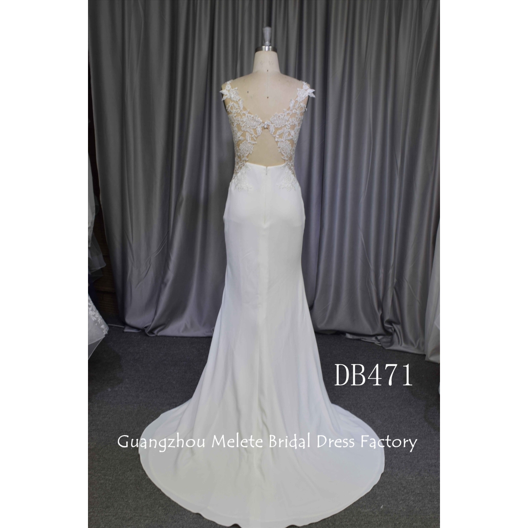 Fashionable mermaid bridal gown with lace back