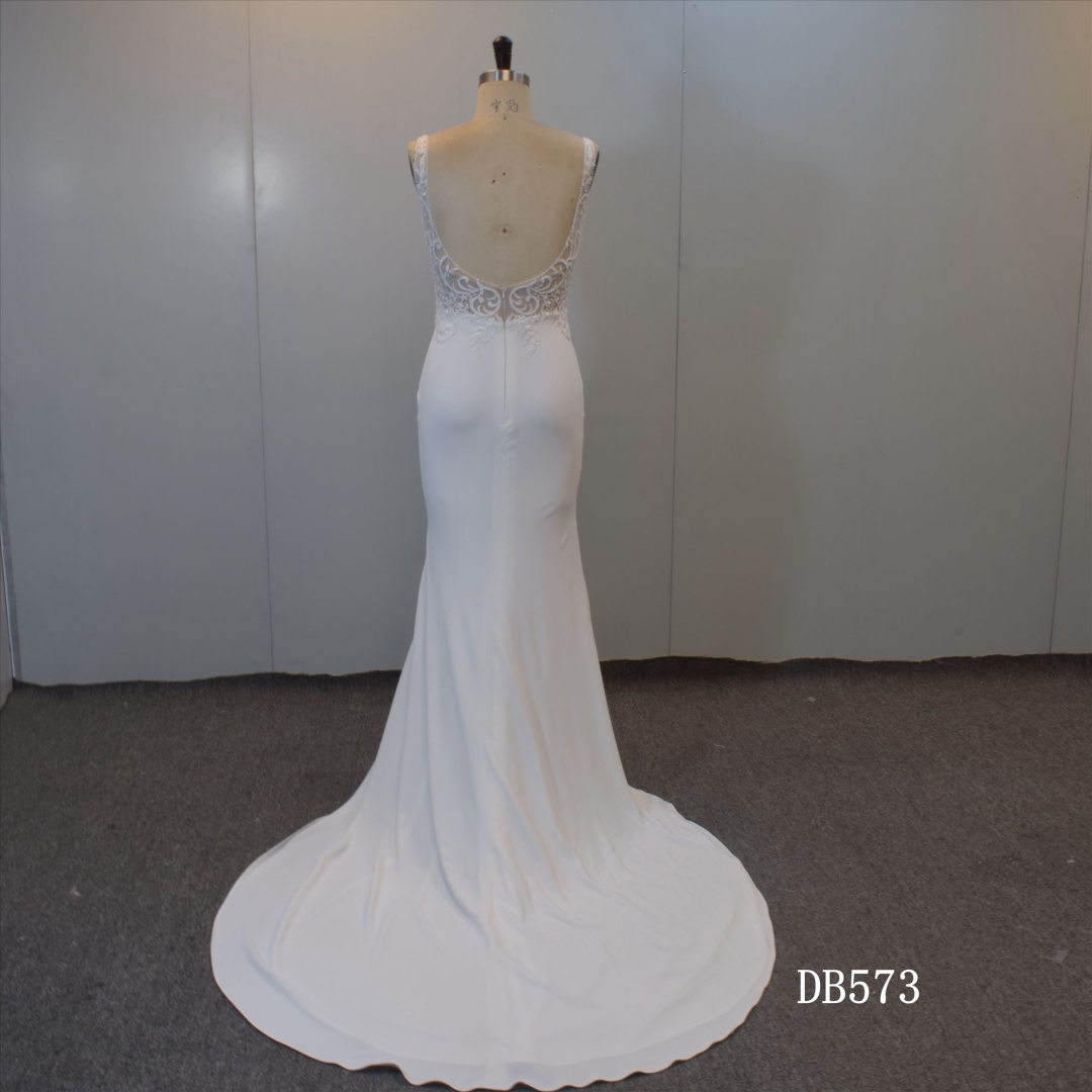 V Neckline Mermaid Bridal Gown Women Fashion Bridal Dress