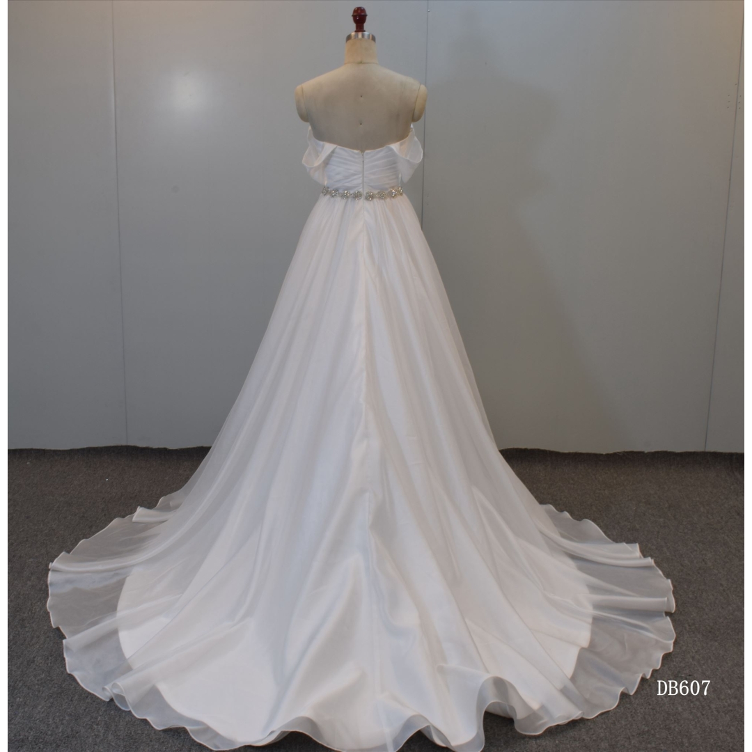 A Line Off Shoulder Custom Made Wedding Dress