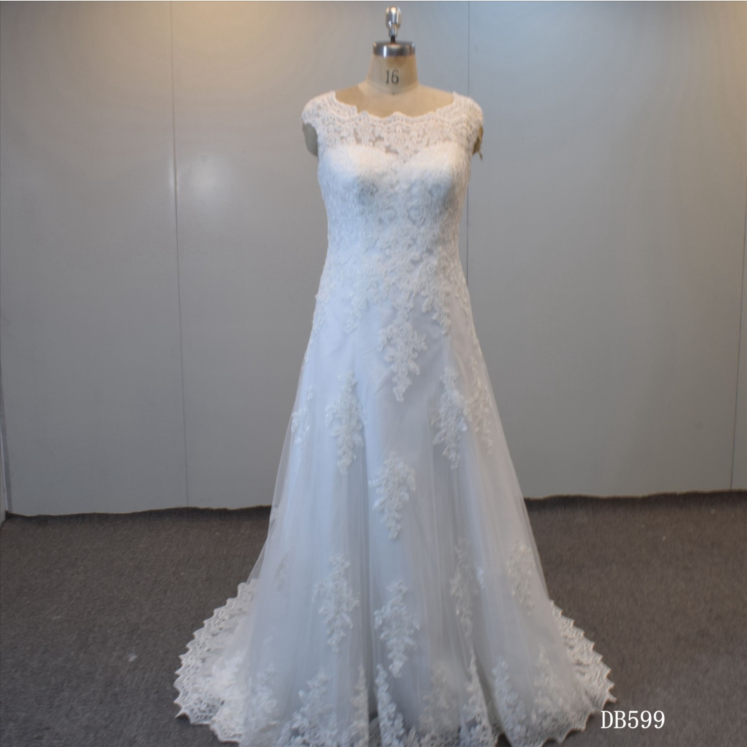 Lace Applique Mermaid Bridal Dress with Catherine Train