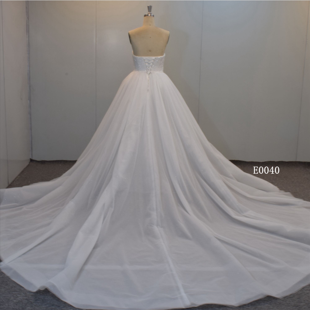 Luxury Beading Ball Gown Bridal Gown With Cathedral Train