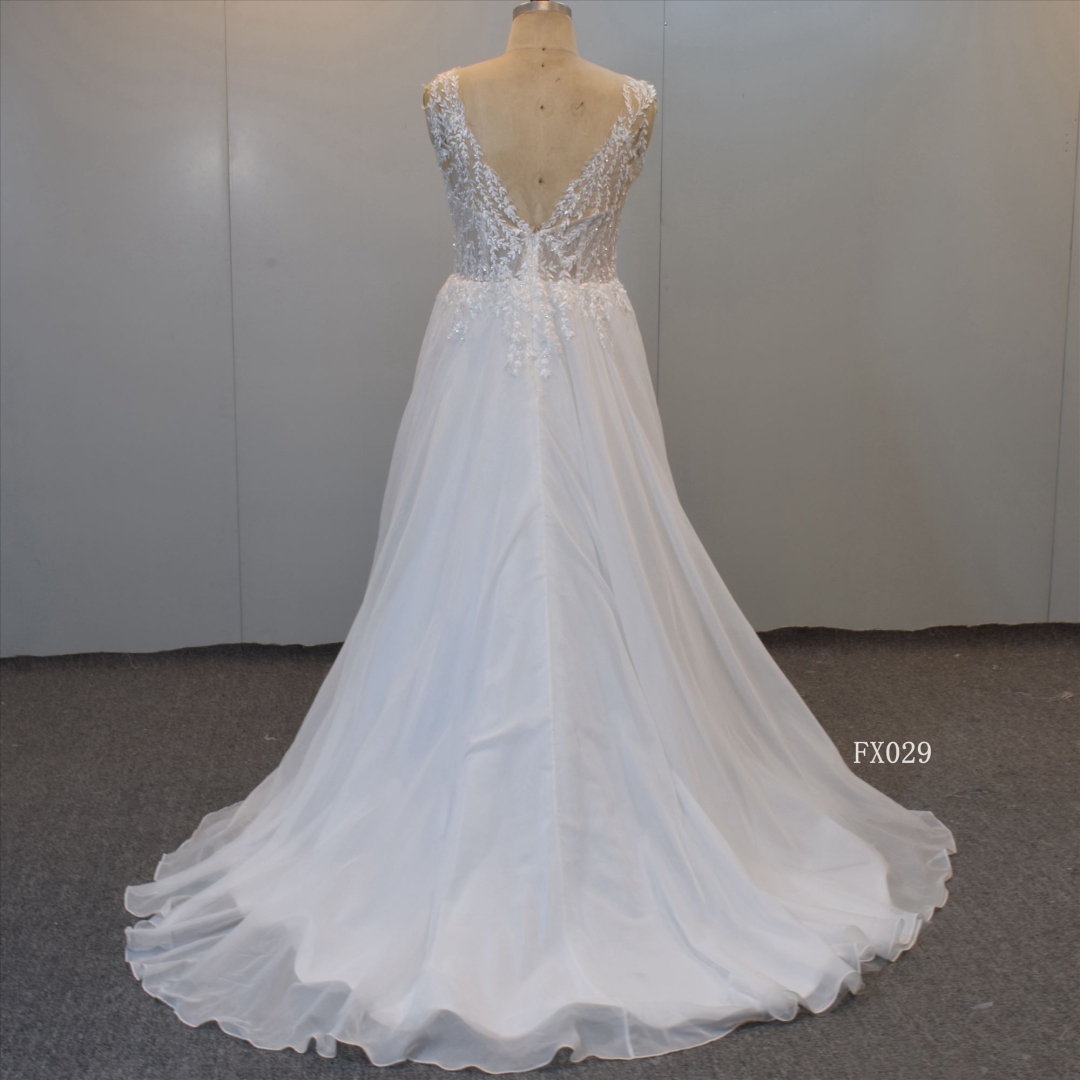 Bling Bling A Line Bridal Gown Guangzhou Dresses V Neckline Wedding Gown