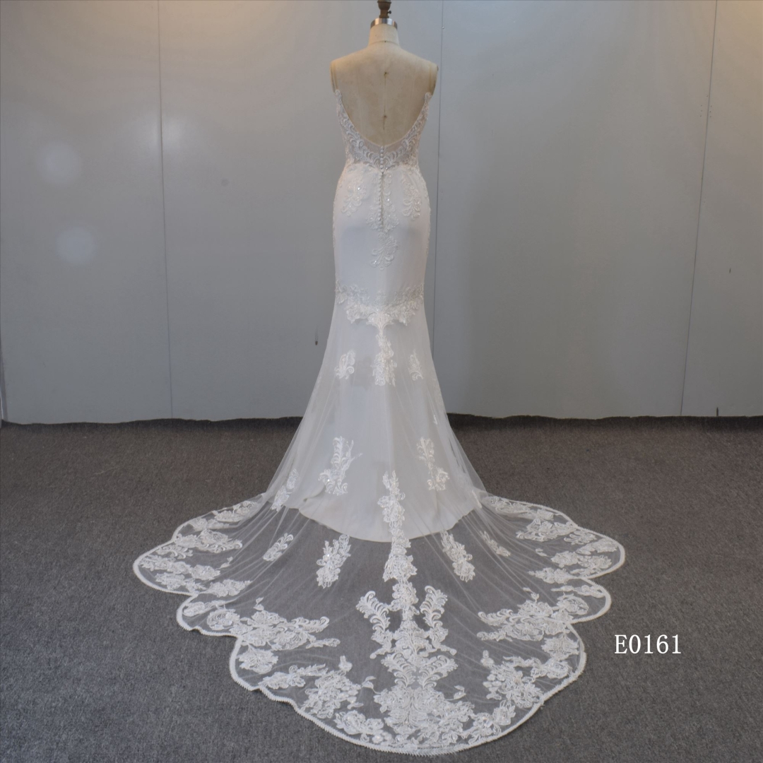 Spaghetti Straps Wedding Gown Mermaid Bridal gown For Wholesale