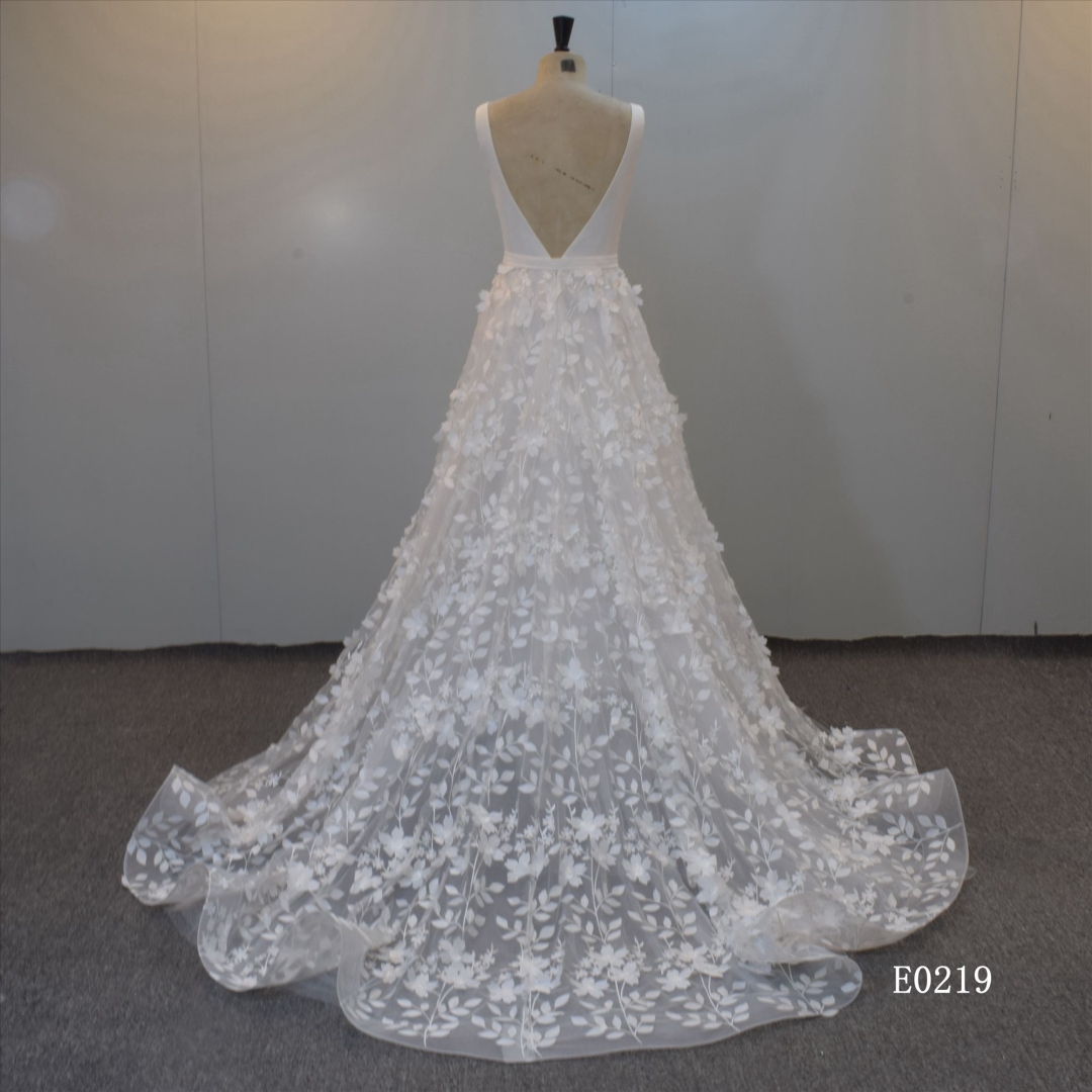3D Lace  Bridal Gown Ball Gown Wedding Dress For Women