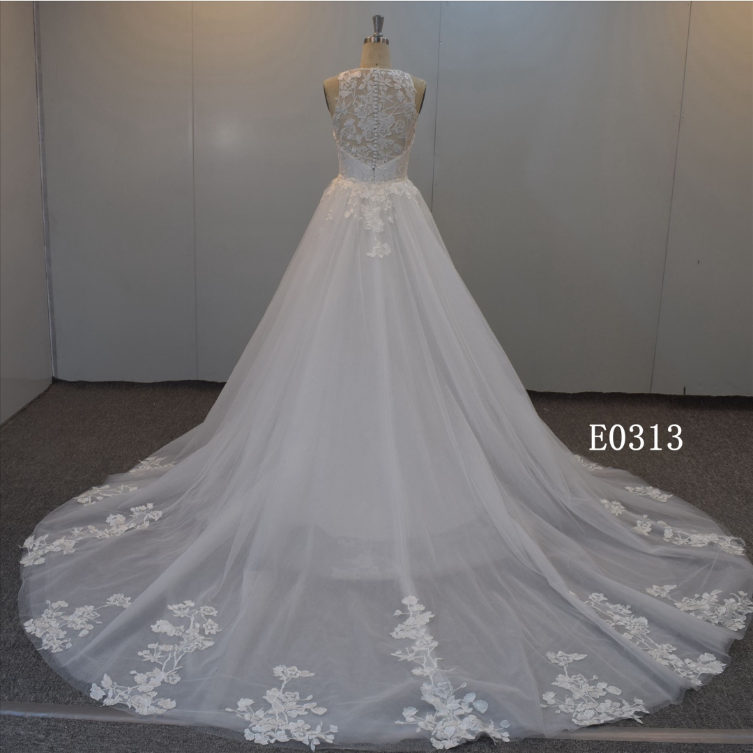 New Fashion Mermaid Wedding Dress O-Neckline Bridal Gown