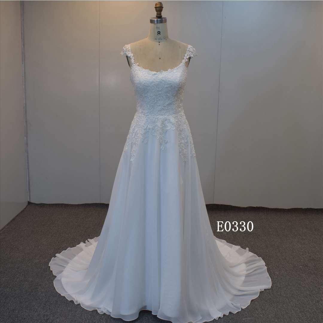 Applique Wedding Dress Flower Lace Bridal Dress