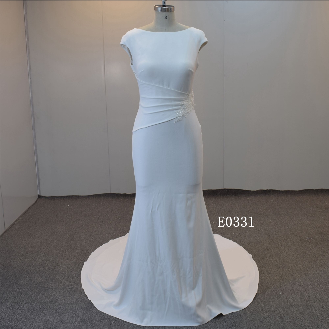 High Quality Mermaid Bridal Dress With Ruffles Train Wedding Dress