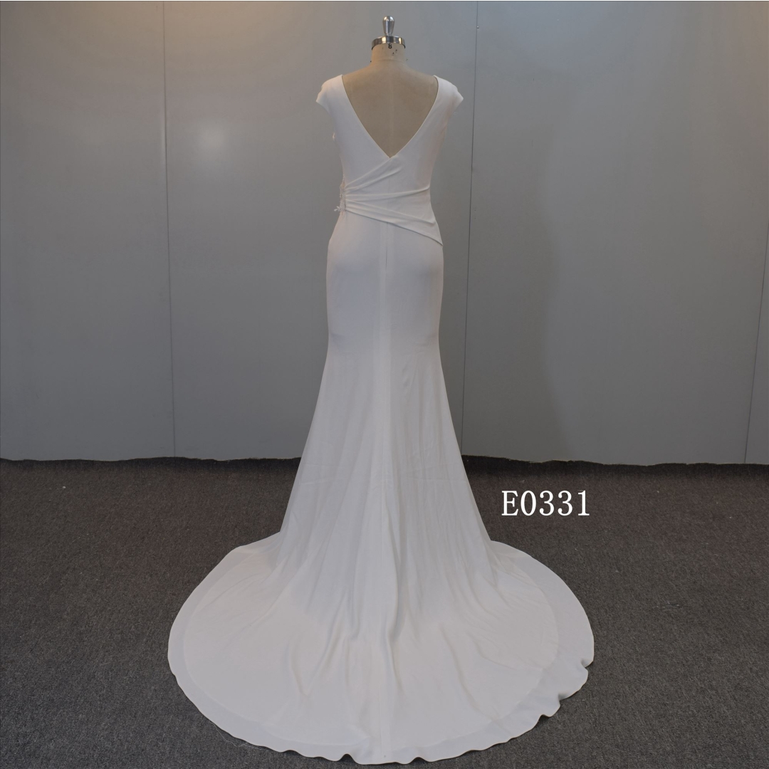 High Quality Mermaid Bridal Dress With Ruffles Train Wedding Dress