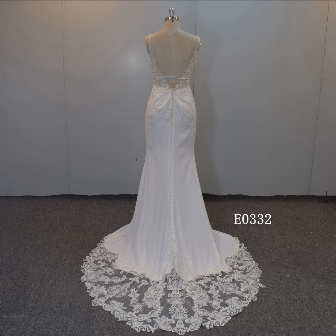 Spaghetti Straps Bridal Dress And See Through Back Wedding Dress