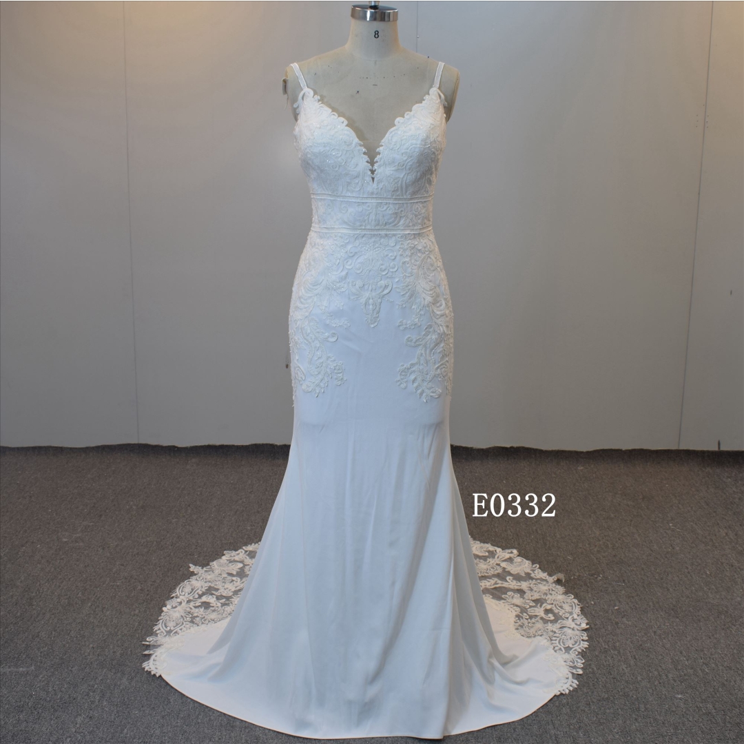 Spaghetti Straps Bridal Dress And See Through Back Wedding Dress