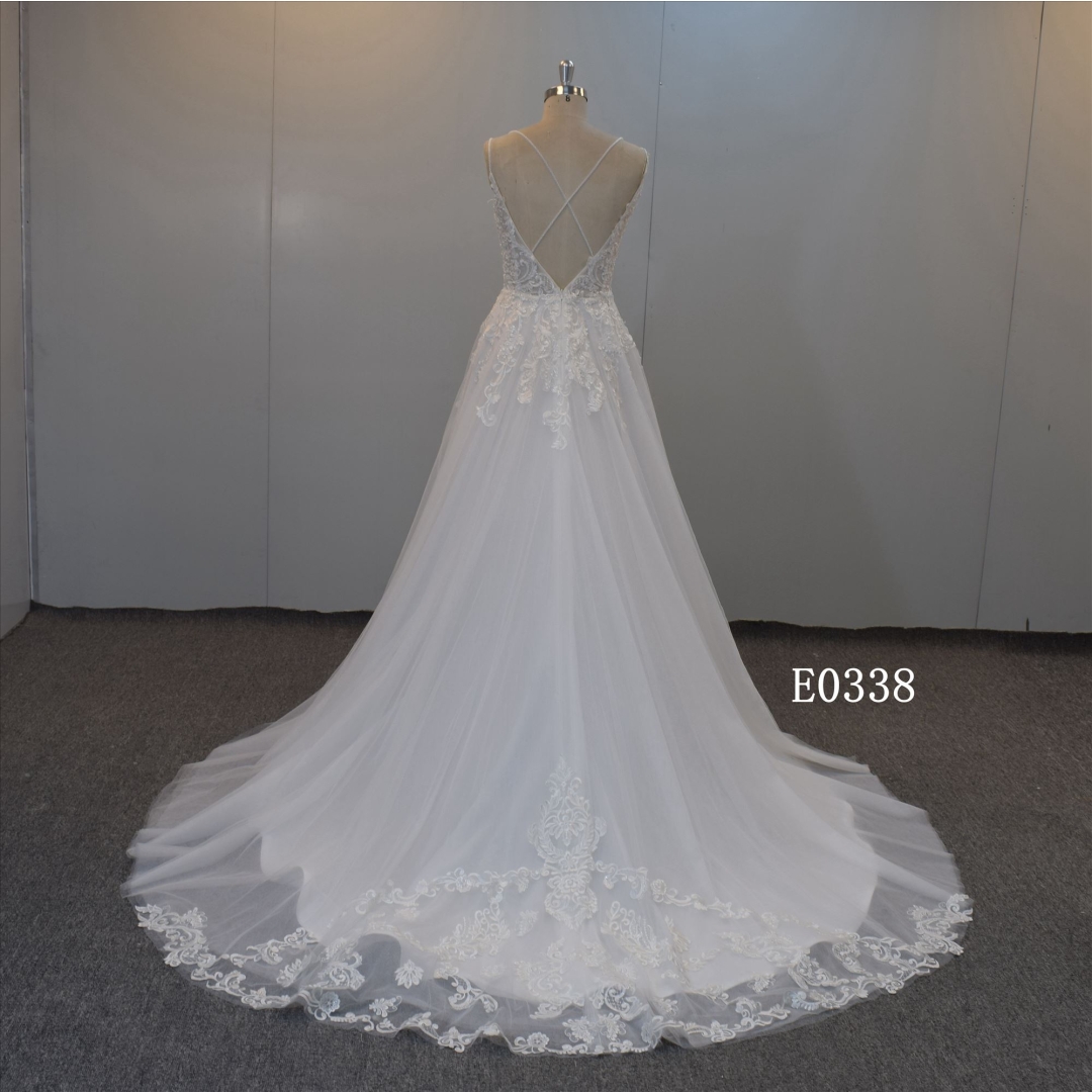 Custom Exquisite A-Line Bridal Dress Sequined Bridal Dresses