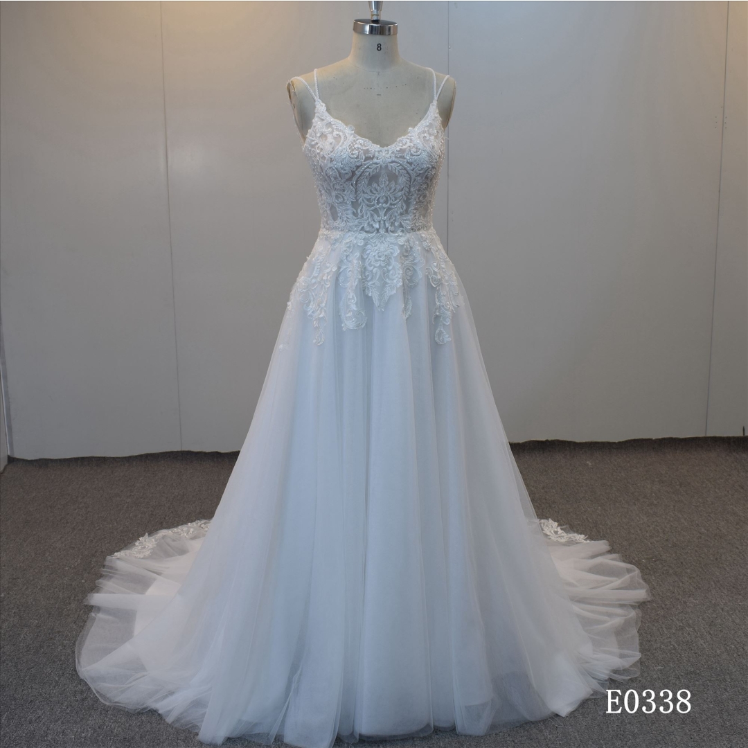 Custom Exquisite A-Line Bridal Dress Sequined Bridal Dresses