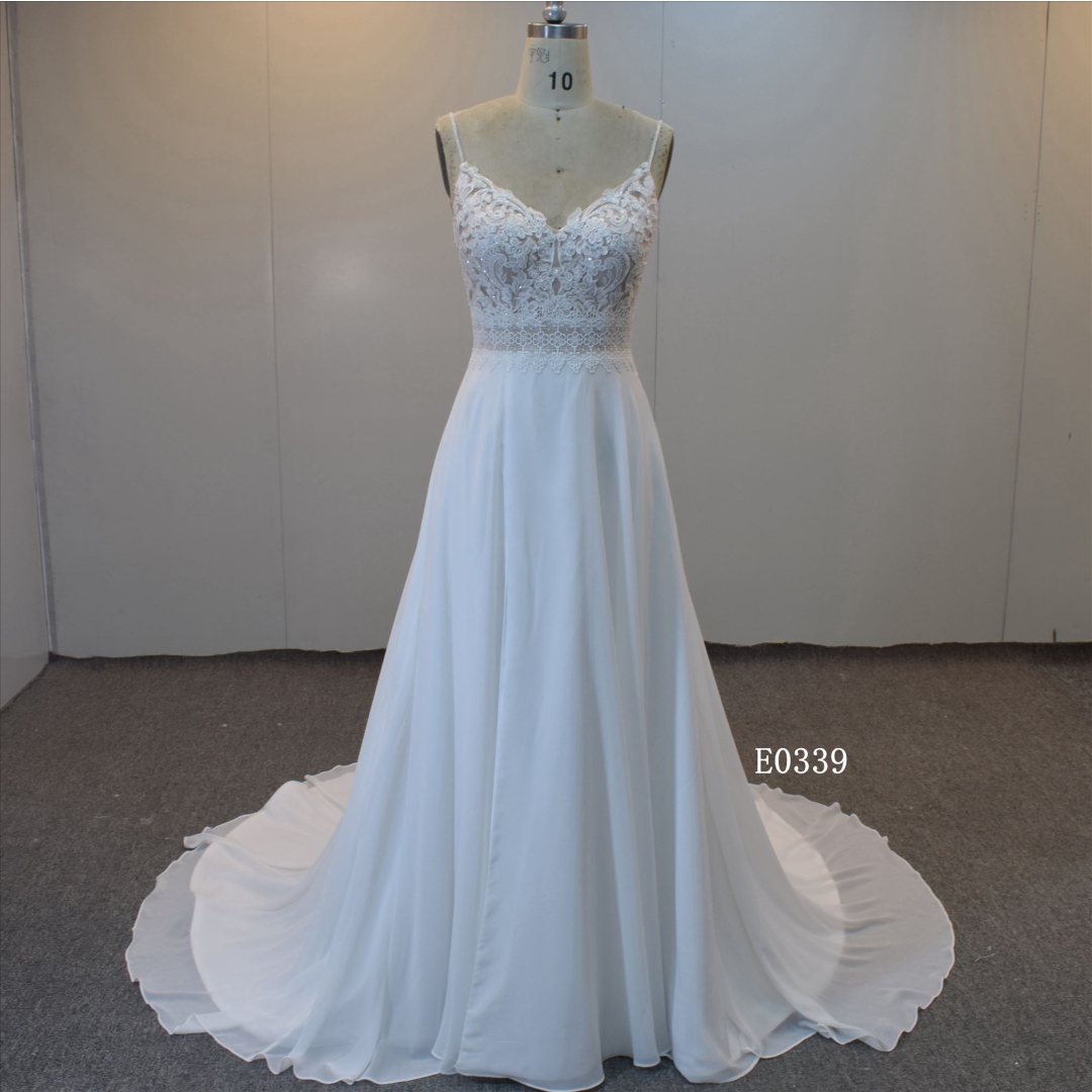 Summer Popular Backless Wedding Dress Real Photo