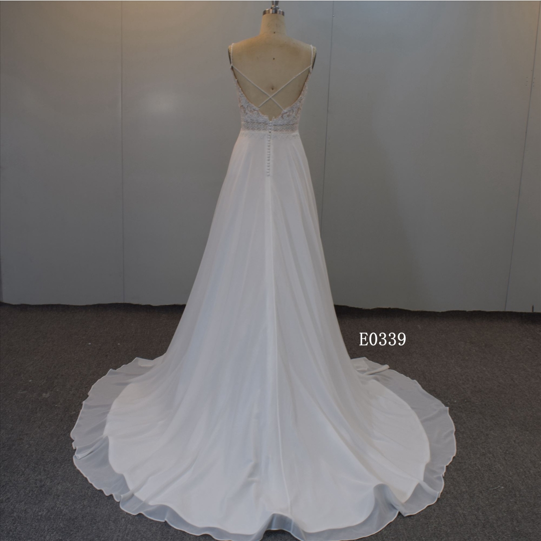 Summer Popular Backless Wedding Dress Real Photo