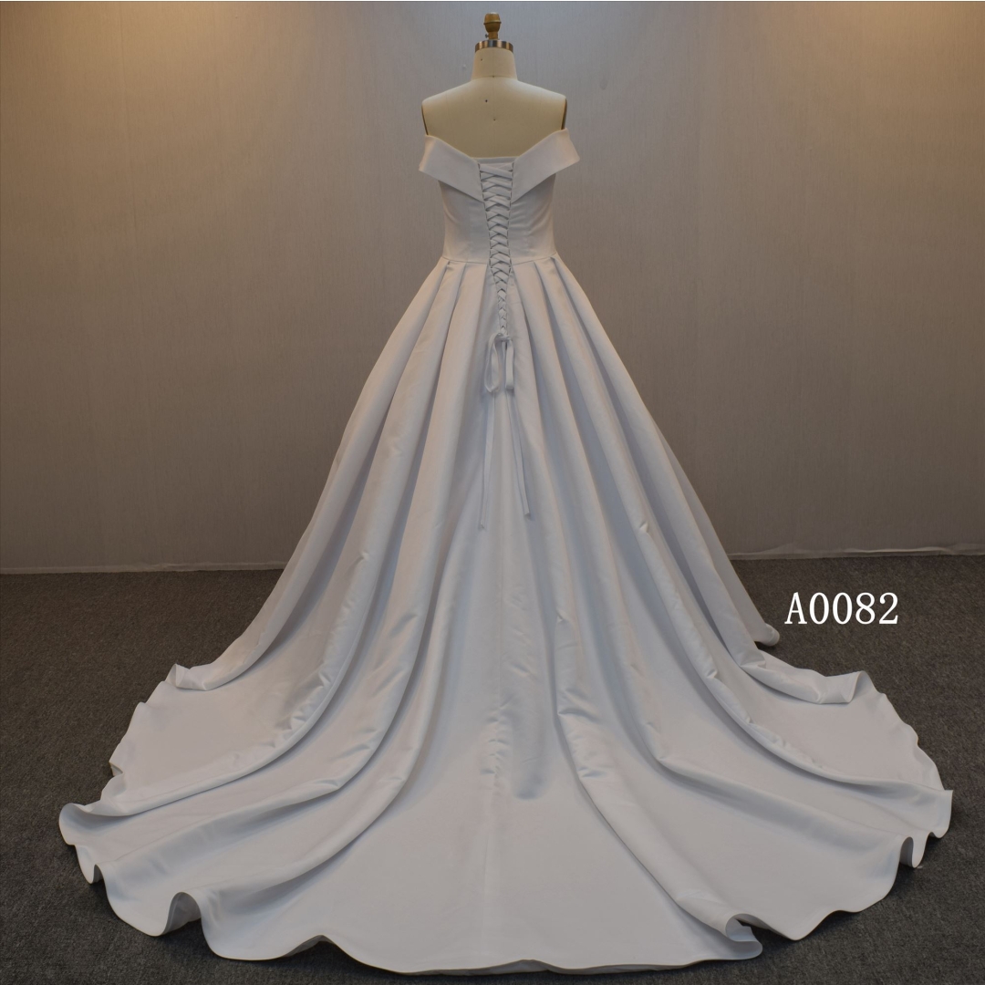 Customizable Lapel Ball Gown Wedding Gown