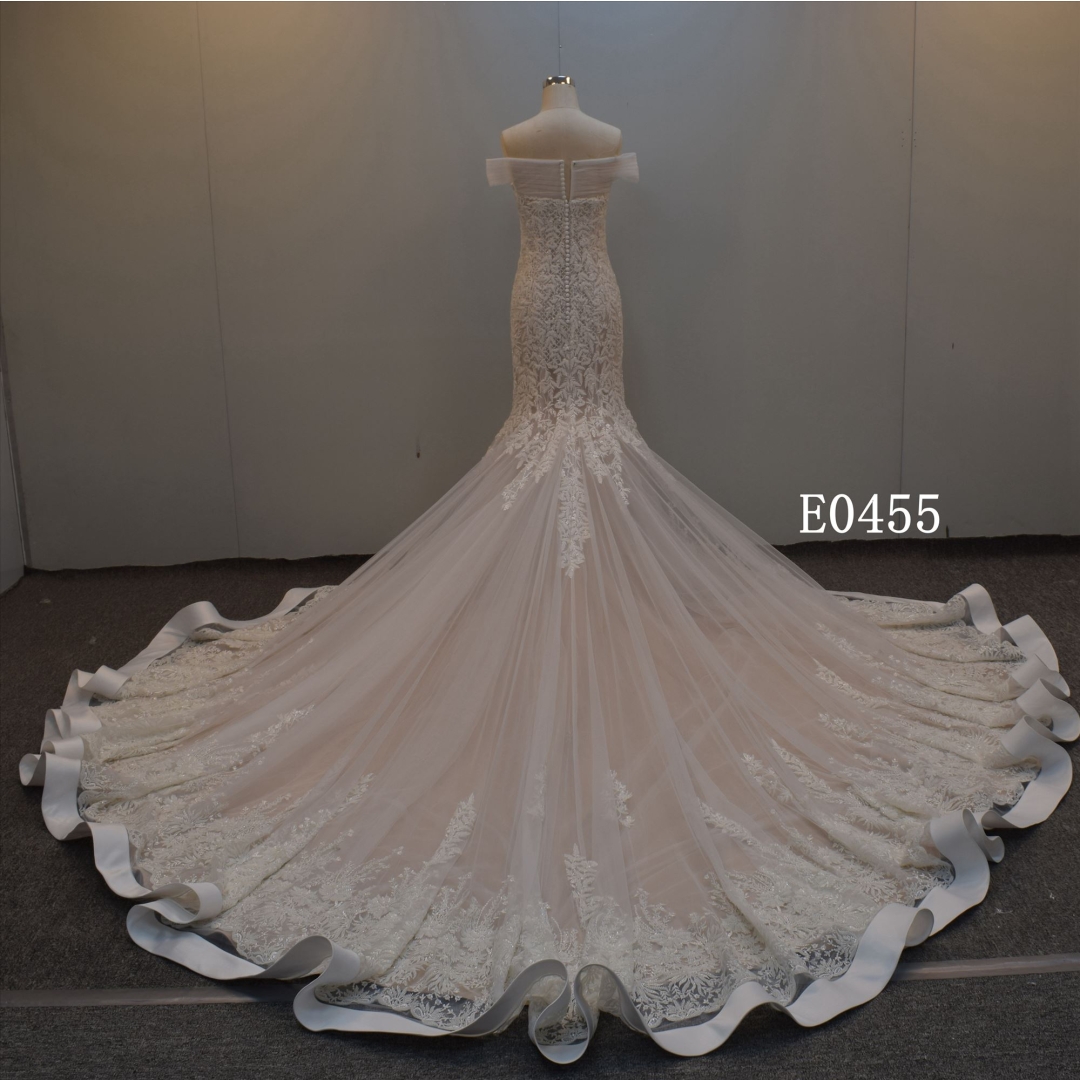 2022 Newest Special Design Slim Mermaid Dress With Watteau Train Bridal Dress