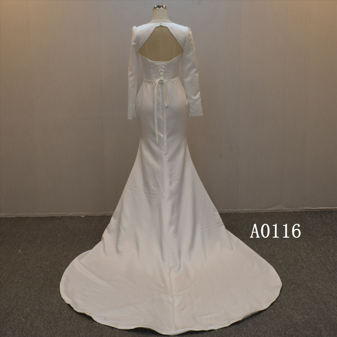 Satin  Mermaid Bridal Dress Guangzhou Wedding Dress For Wholesale In China