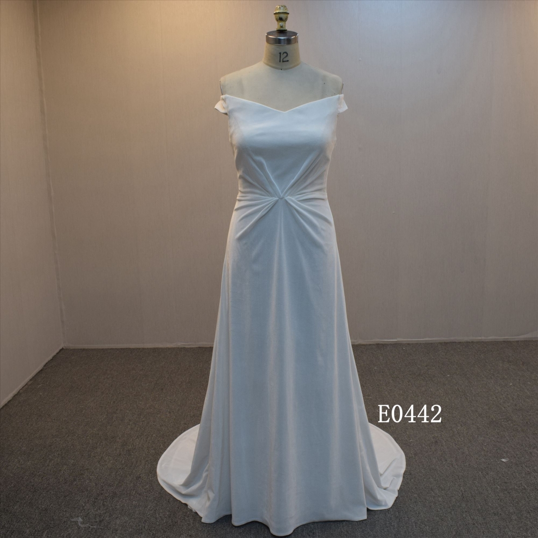 Off Shoulder Mermaid Dress Simple Design Wedding Dress Wholesale In China