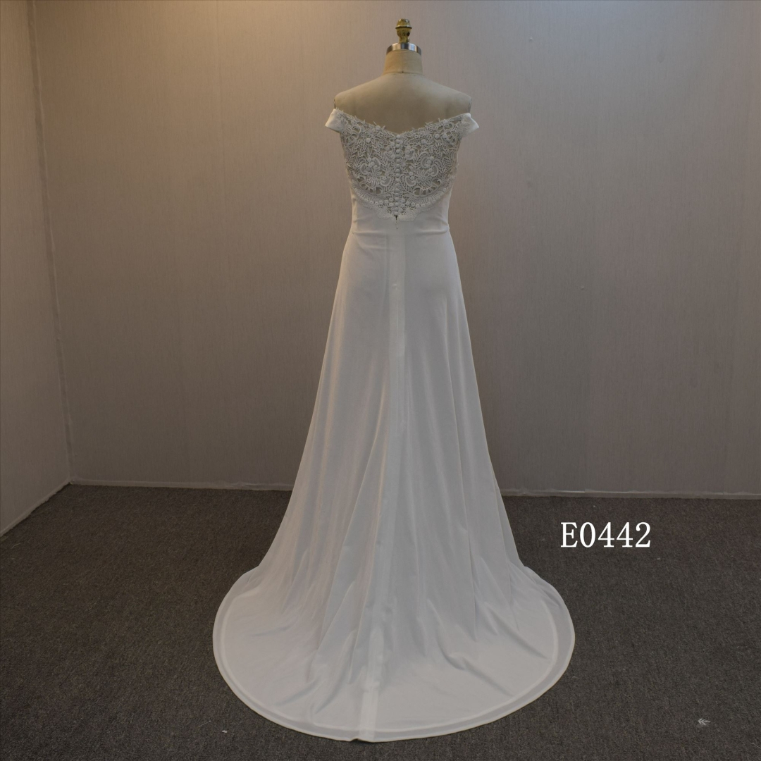 Off Shoulder Mermaid Dress Simple Design Wedding Dress Wholesale In China