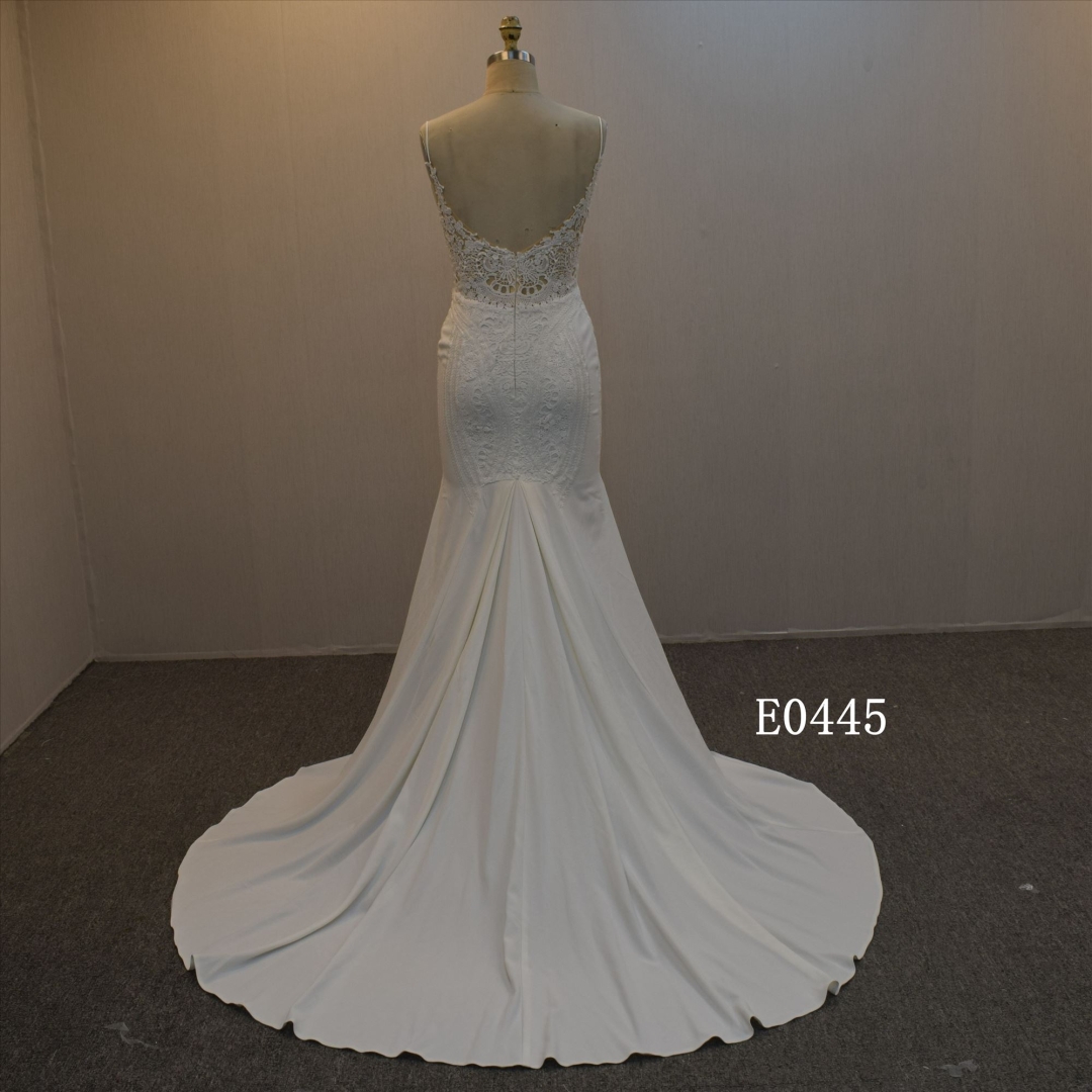 Wholesale Mermaid Dress In China Spaghetti Straps Bridal Dress Crepe Wedding Gown