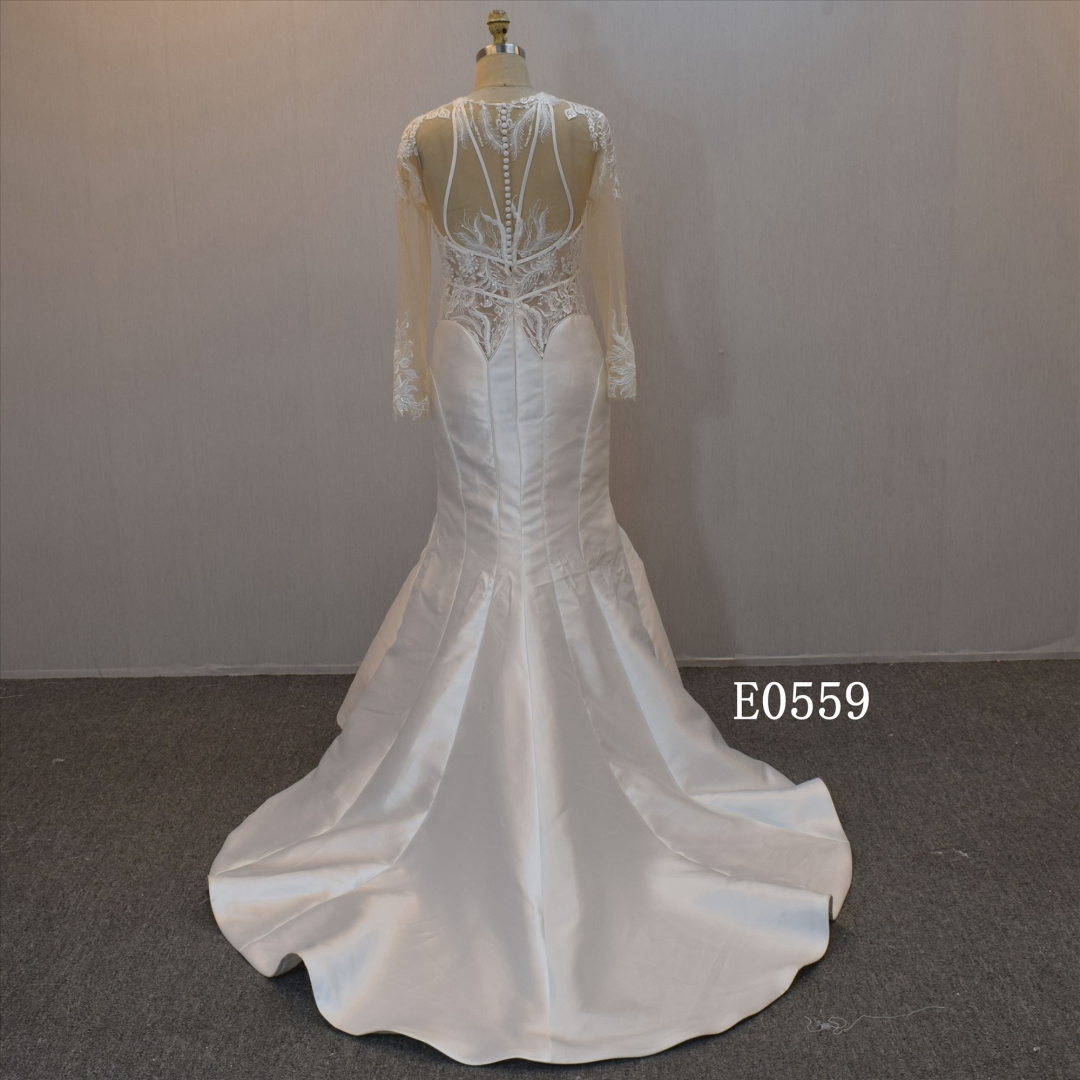 Online Wholesale Fashionable Promotional Embroidered Trailing Sexy Lace Wedding Dress