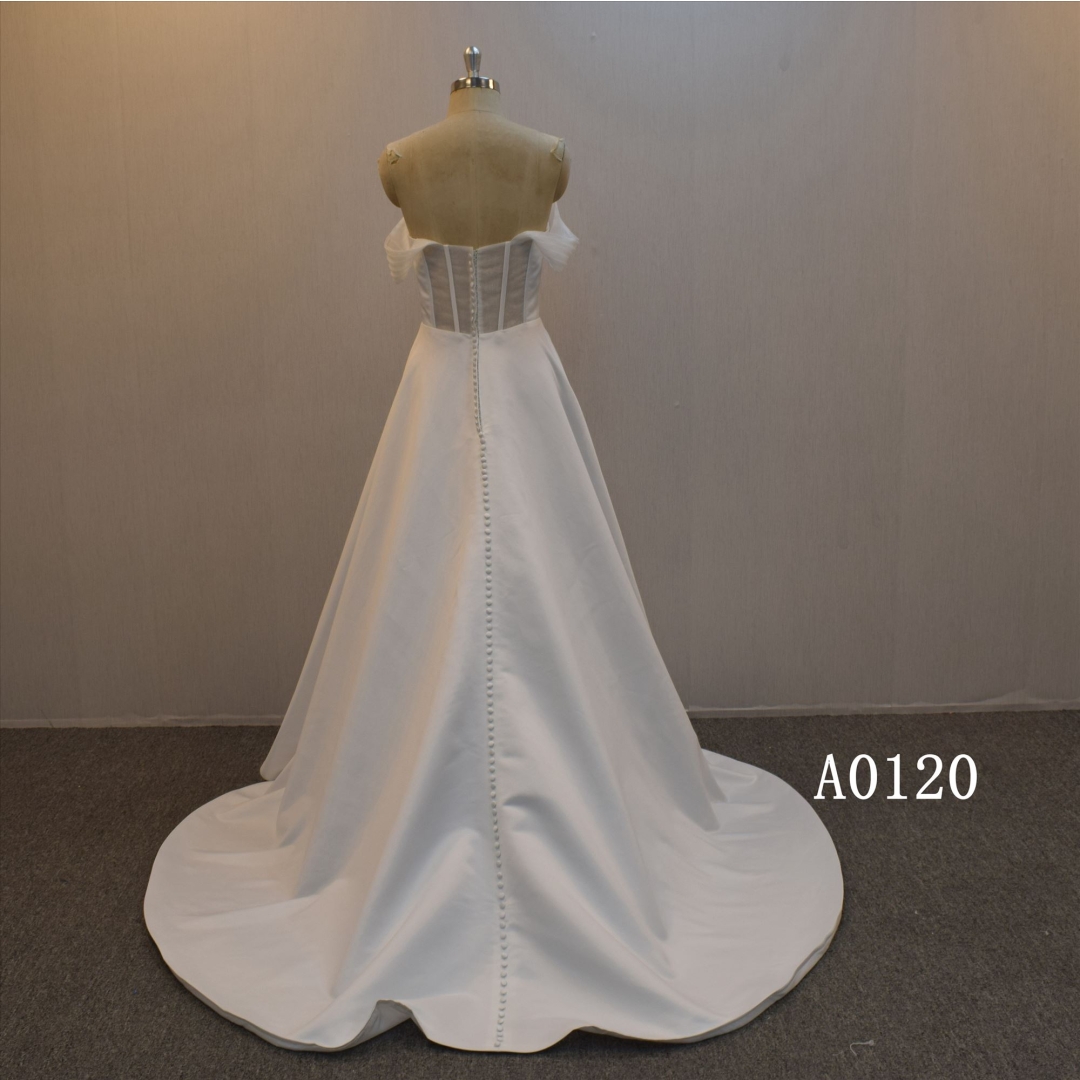 2022 New Arrival Simple Design A line wedding gown