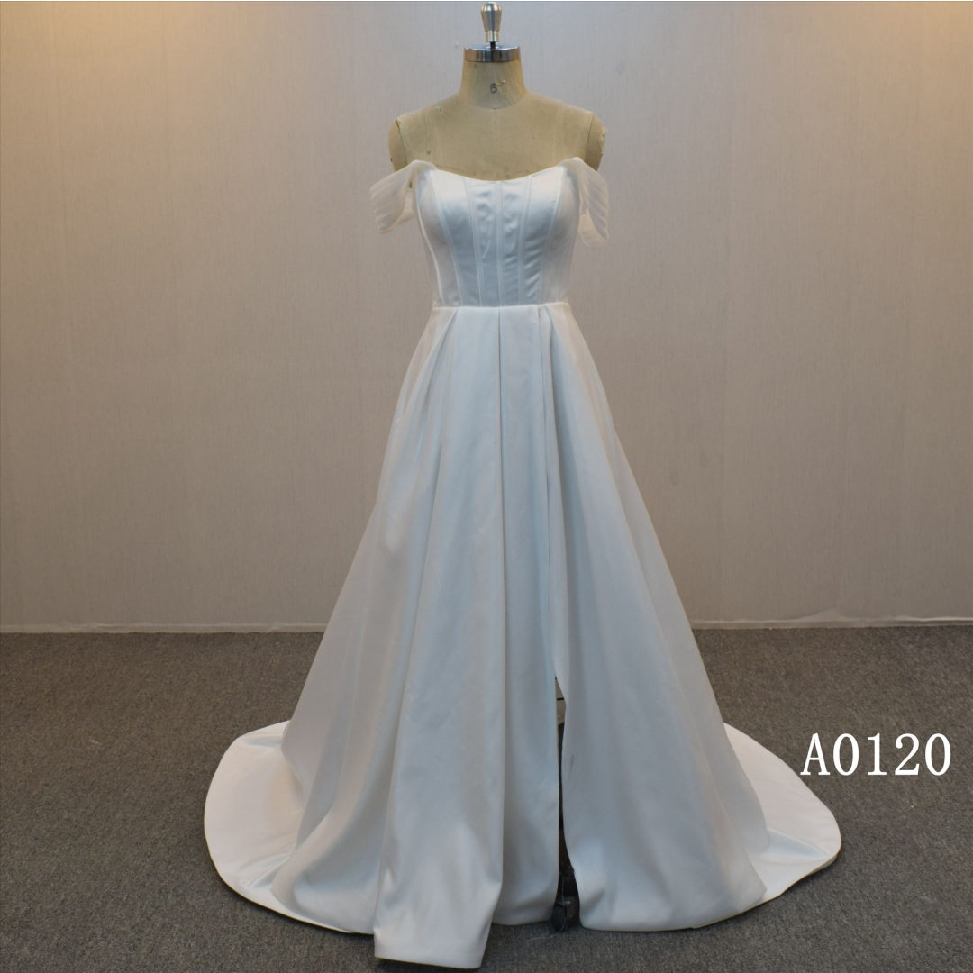 2022 New Arrival Simple Design A line wedding gown