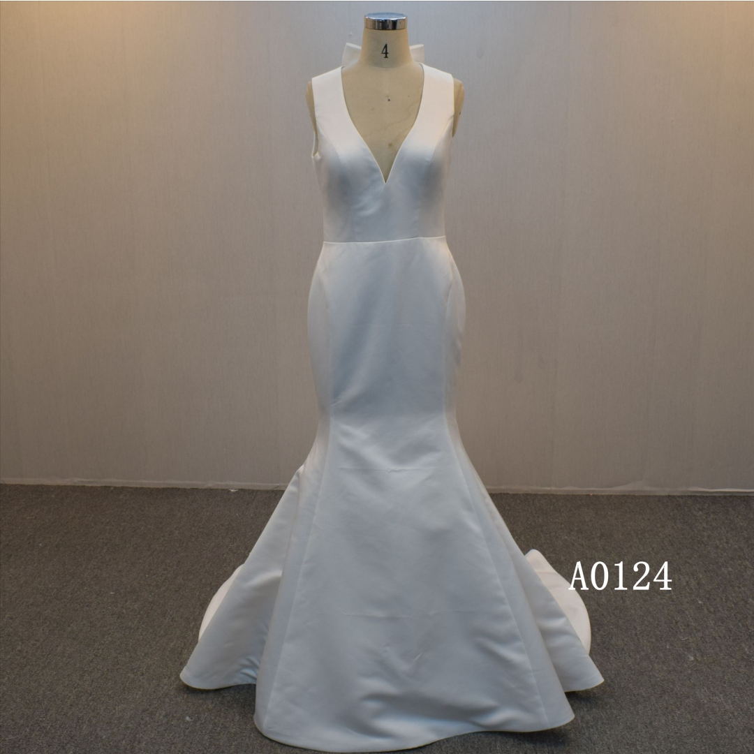 Mermaid Backless Wedding Dress  Satin Bridal Gown for women