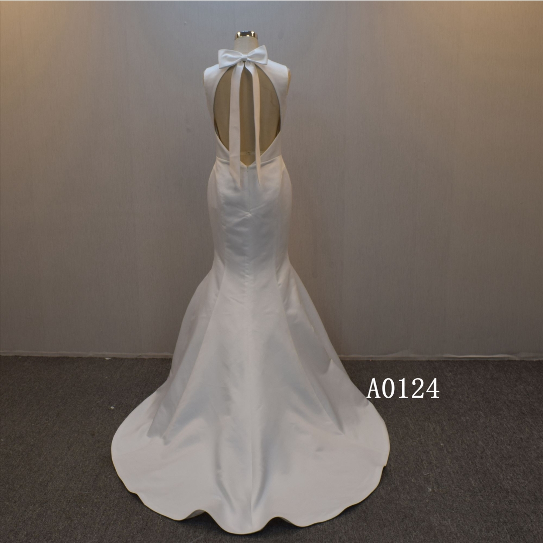 Mermaid Backless Wedding Dress  Satin Bridal Gown for women