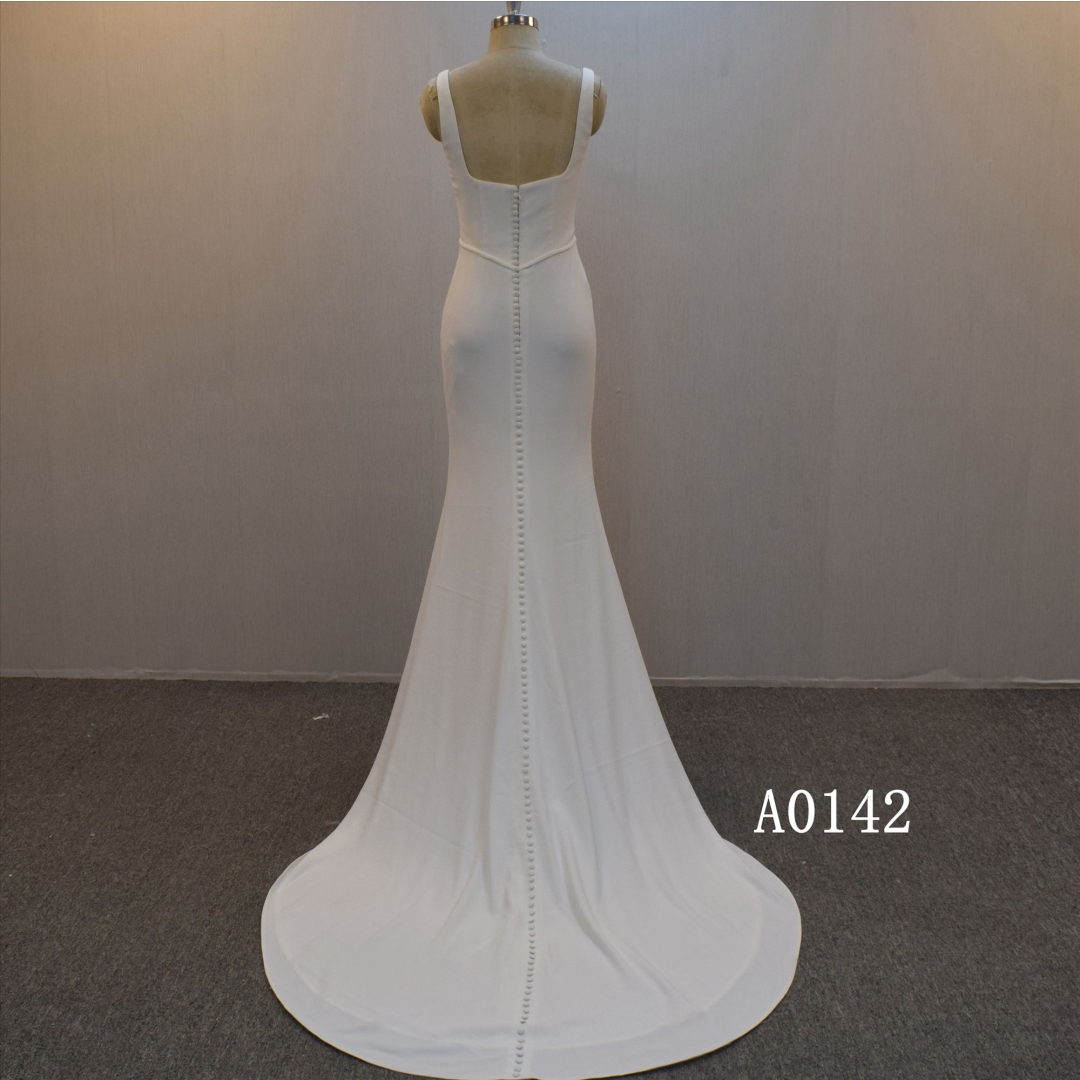 2022  Crepe Sleeves  Mermaid Dress  Wedding Dress For Women
