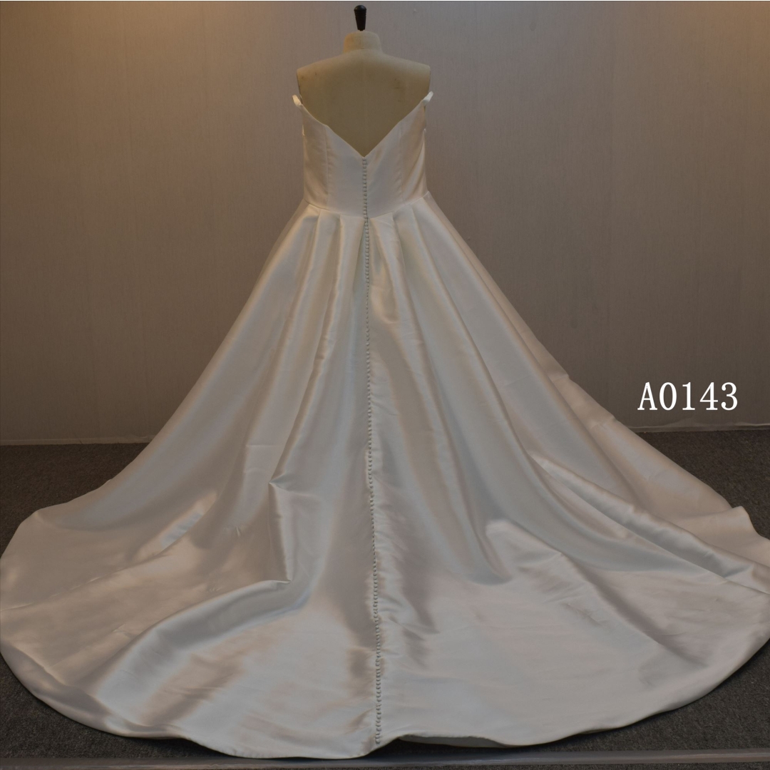 2022  Satin Sleeves V neckline  Mermaid Dress  Wedding Dress For Women
