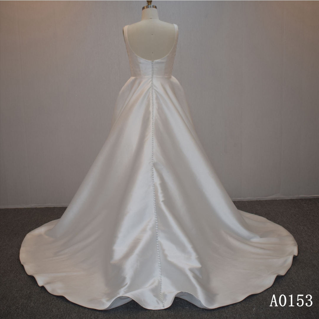 Classic Style Satin A Line  Satin Bridal Dress Wholesale In Guangzhou For Women
