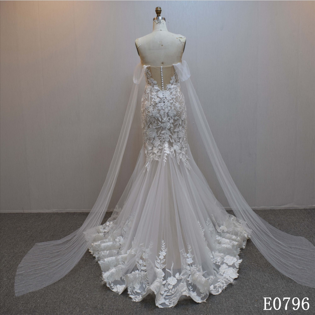 Plus Size Nude Mermaid Bridal Dress