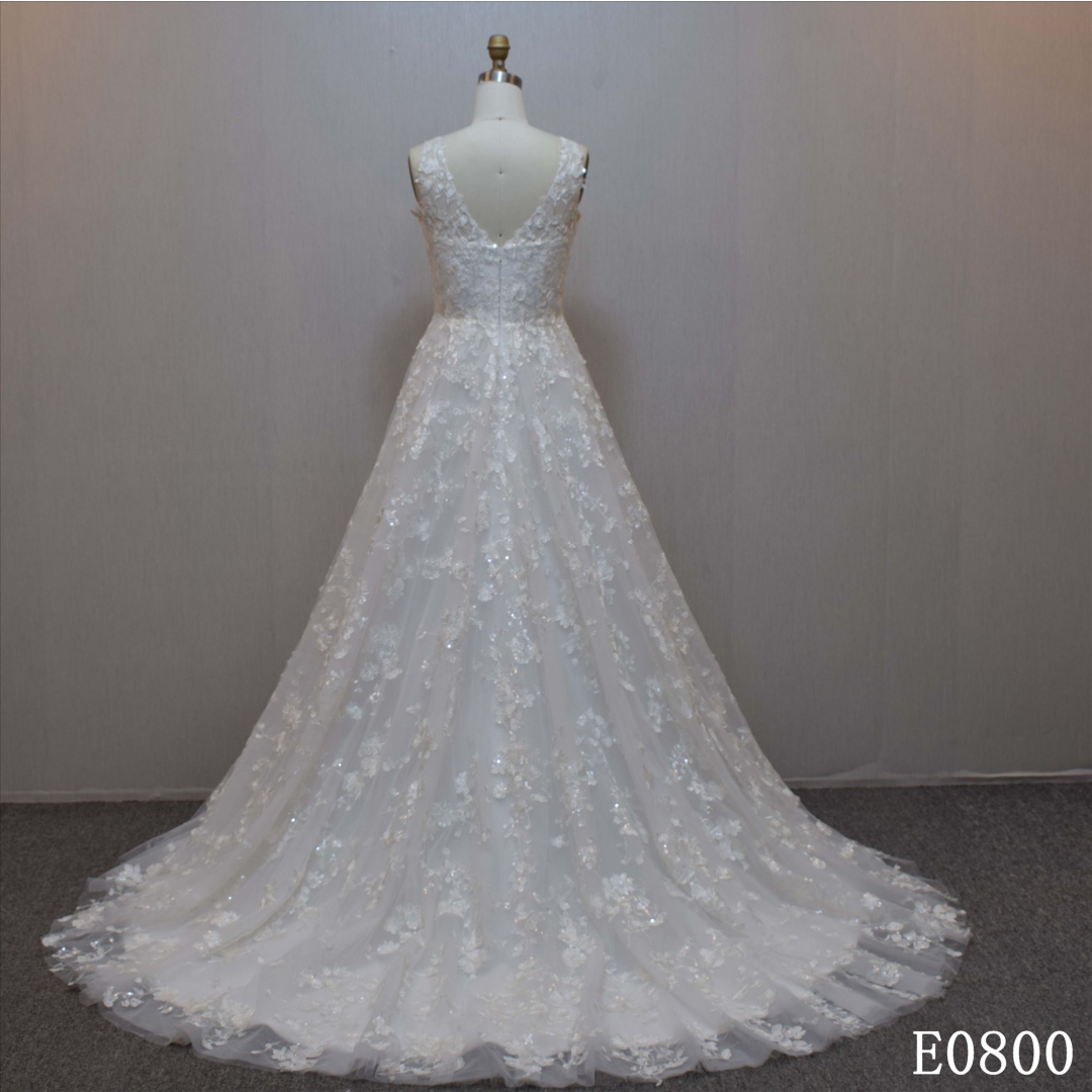 Stock Dress Sleeveless A Line Bridal Dress