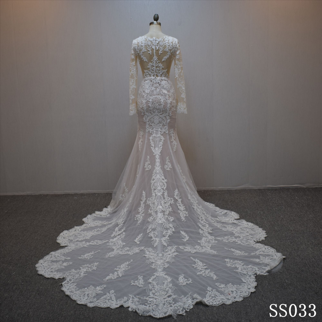 Hot Sell Long Sleeve Mermaid Bridal Dress
