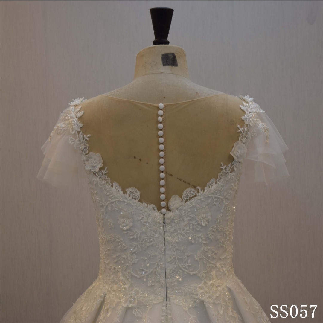Latest Dress Short Sleeve Bridal Dress